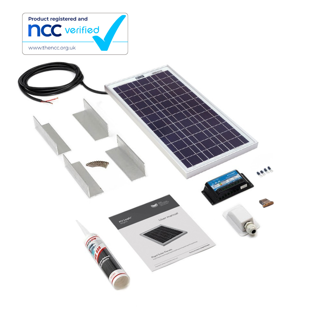 20W Rigid Solar Panel Roof and Deck Top Kit