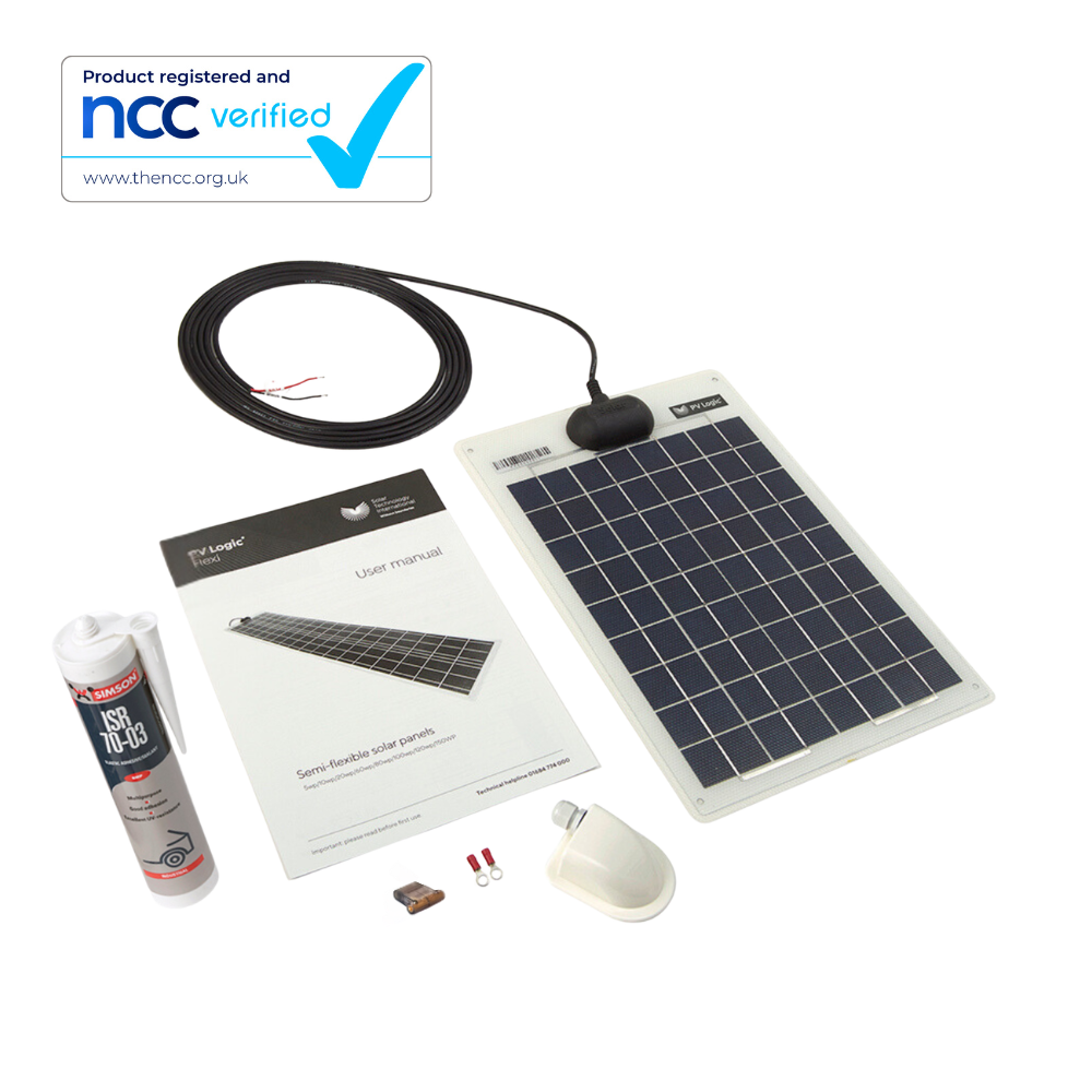 10W Flexi Solar Panel Roof and Deck Top Kit