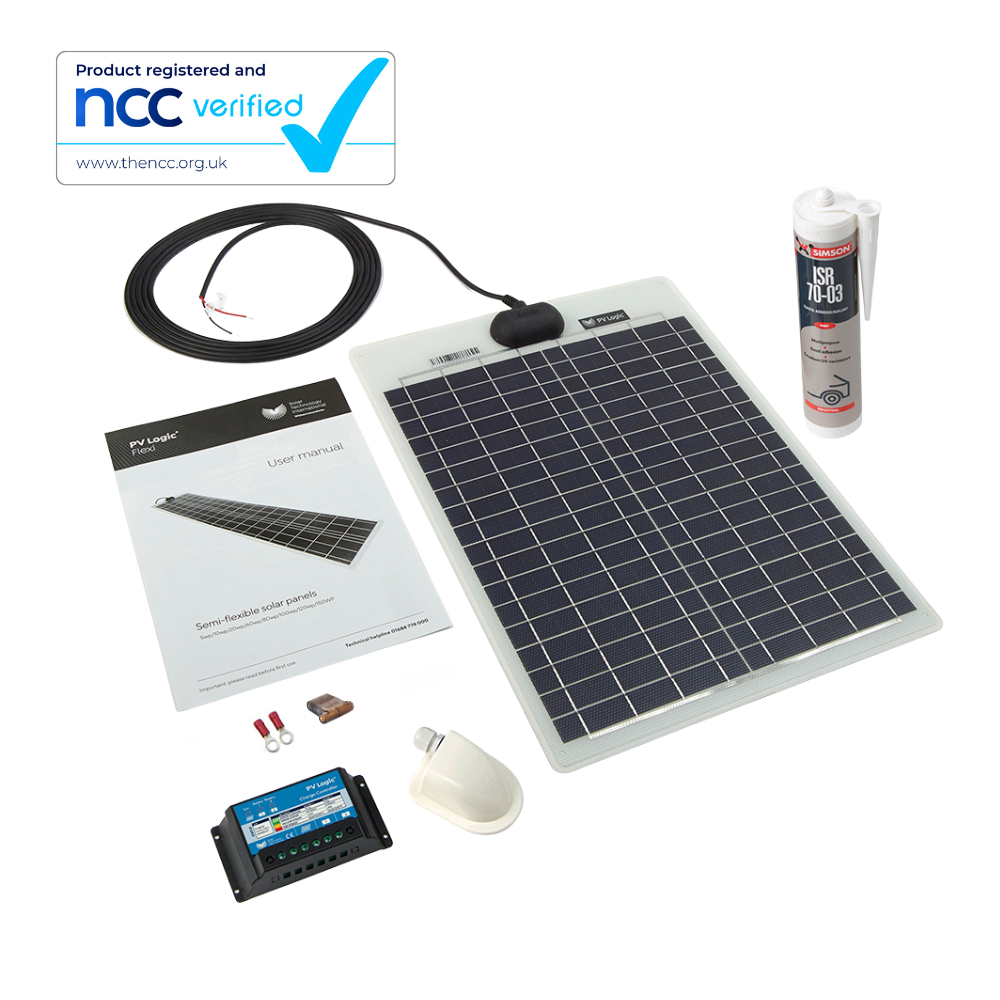 20W Flexi Solar Panel Roof and Deck Top Kit