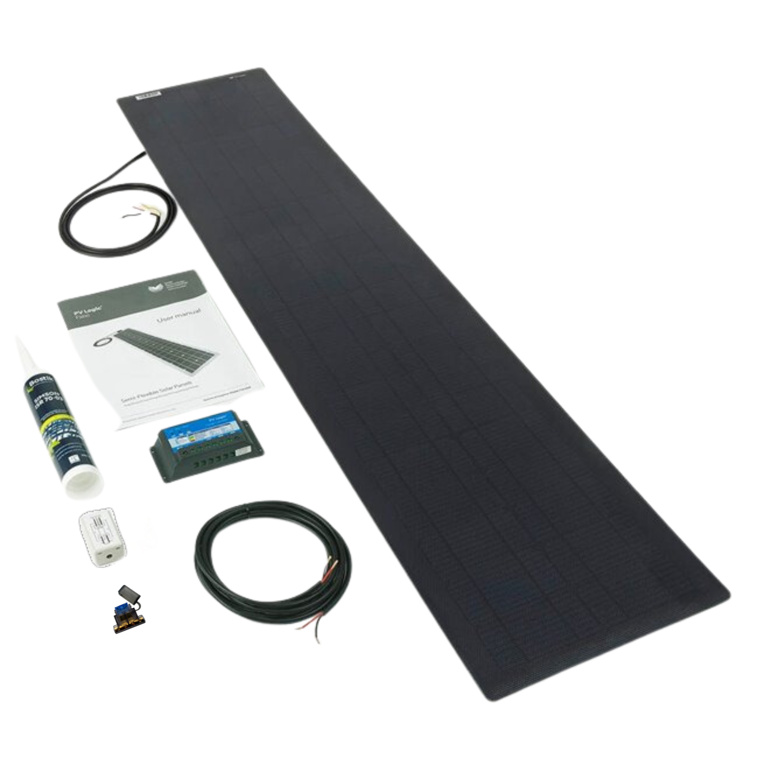 60W Flexi Solar Panel Roof and Deck Top Kit - black rear exit