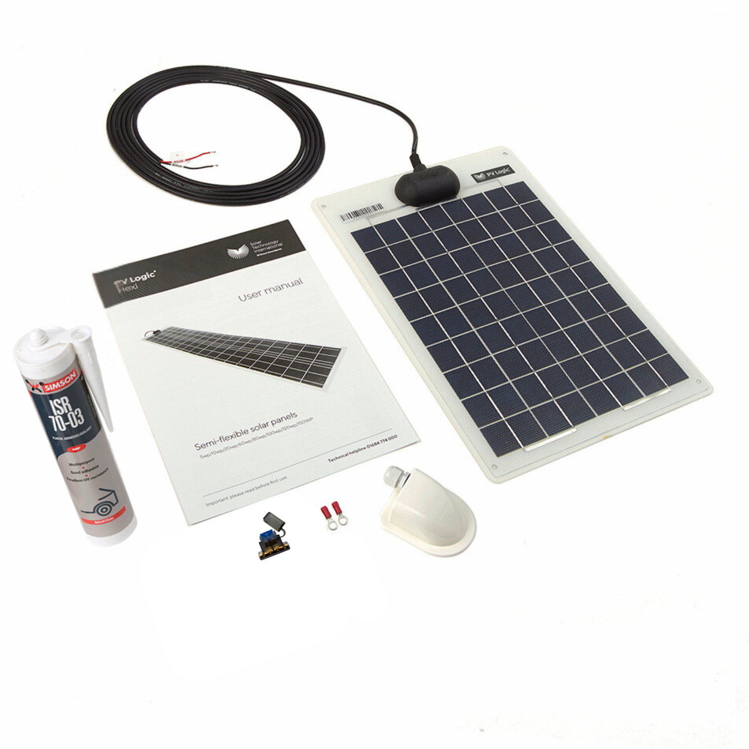 10W Flexi Solar Panel Roof and Deck Top Kit