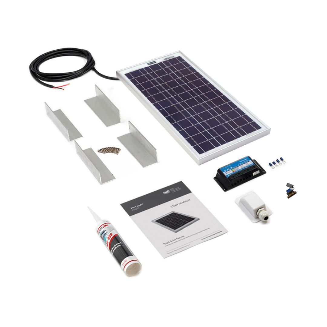 20W Rigid Solar Panel Roof and Deck Top Kit
